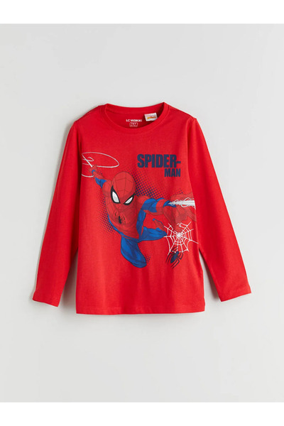 LC Waikiki Lcw Kidsred Crew Neck Spider-Man Printed Boys Pajama Set