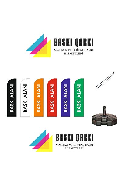 BASKI CARKI ÖZEL BASKILI YELKEN BAYRAK TAKIM