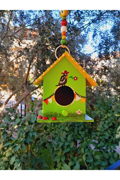 Minnoş Dükkan Kuş Evi Ahşap doKuş Yuvası Bahçe Balkon Dekorasyonu