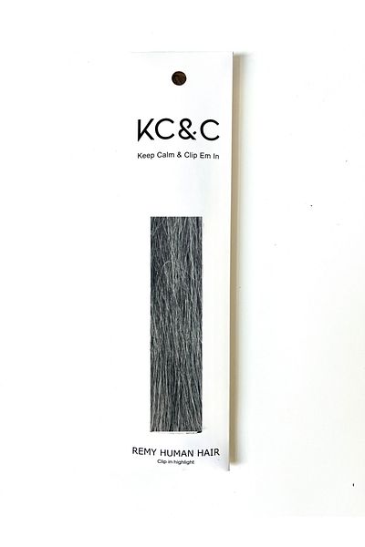 keep calm Salt and Pepper Black Regular Hair Wavy Single Highlight