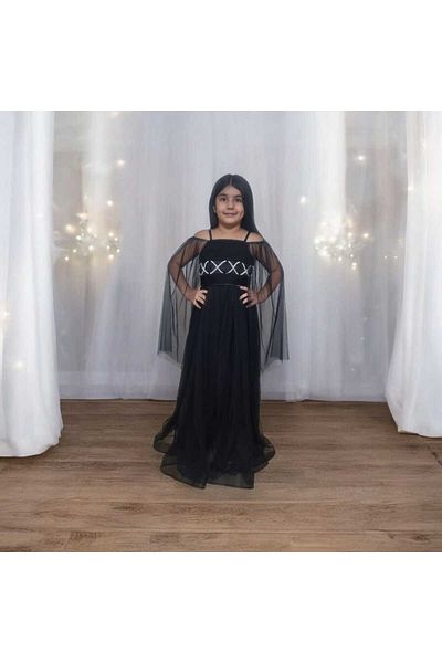 Ahsenimbebe Askili Roba Cross Silk Thread Long Gezboy Evening Dress