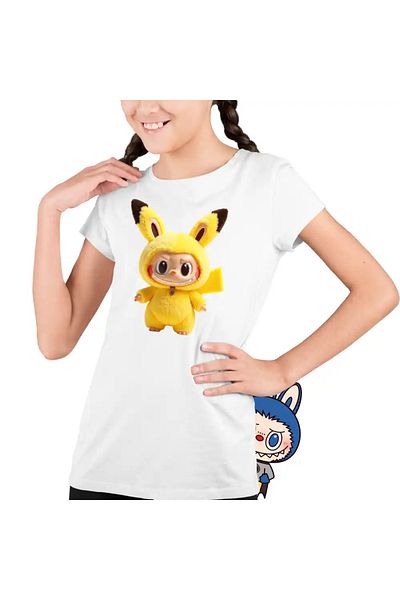 OEM Kids Girls Labubu Pikachu Pokemon T-Shirt