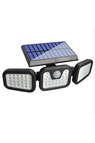 OEM LED Wall Lamp with Solar Charging, 3 Bodies, 74 LEDs, 15W, Waterproof IP65