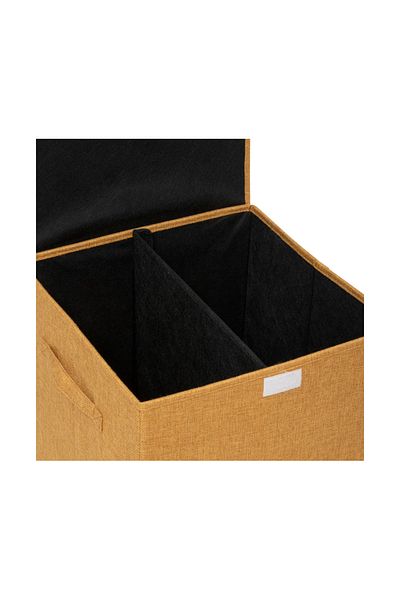 5five Simple Smart Concrete Laundry Basket Yellow, polyester, 37 x 36.5 x H 60 cm, 74 liters, 2 compartments
