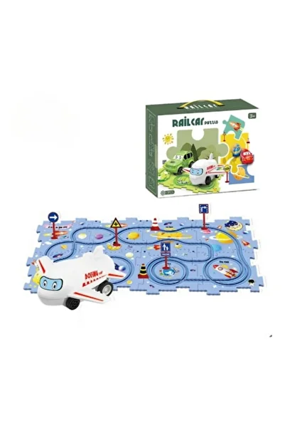 OEM Educational Puzzle Circuit for Children, Aviation Theme, 15 Pieces and Accessories, 50x26 cm