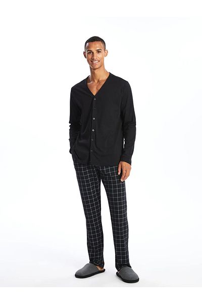 LC Waikiki Lc waikikiblack standard mold men's pajama set