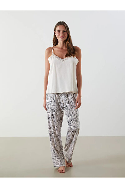 LC Waikiki Lcw dreamgreen v-neck strap women's shorts pajama set