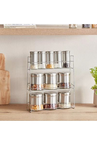 Home Box Essential 12-Piece Glass Spice Rack Set