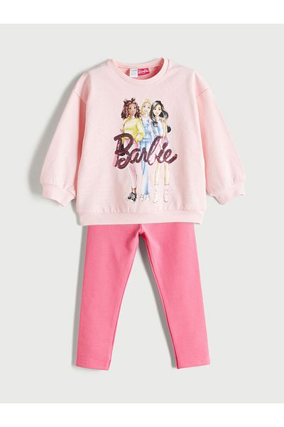 LC Waikiki Quality Parts from Celebi Store |   Barbie Printed Girl's Sweatshirt and Leggings 2 Pcs