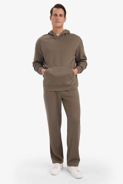 DeFacto New Season Wide Leg Wide Leg Textured Sweatpants with Pockets