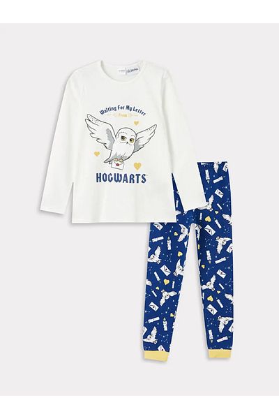 LC Waikiki Lcw Kidsekru Crew Neck Harry Potter Printed Long Sleeve Girls Pajamas Set