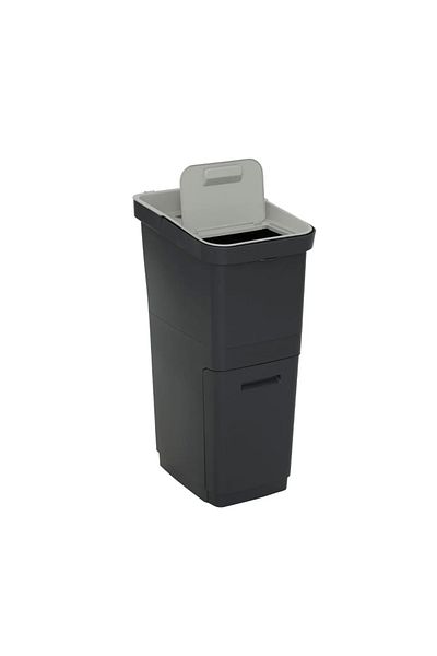 5five Simple Smart Recyn waste bin, black, plastic, 20+16 liters