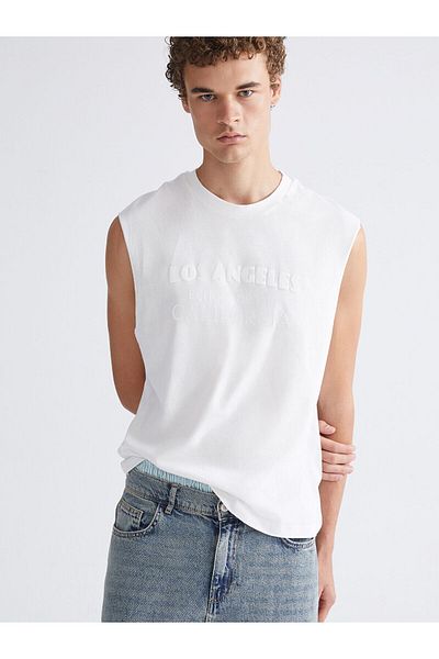 LC Waikiki New Season Crew Neck Printed Men's Sleeveless T-Shirt