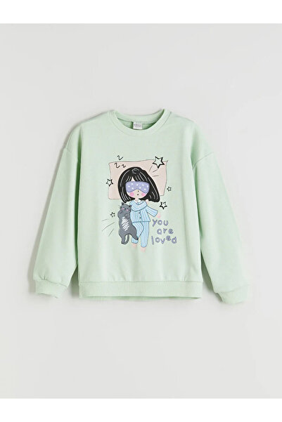 LC Waikiki LCW ECOYeşil Bisiklet Yaka Kız Çocuk Pijama Takımı