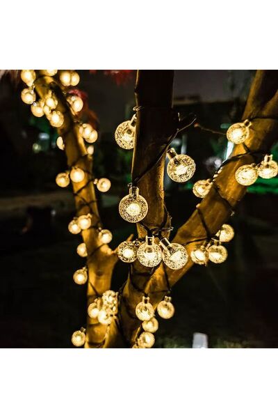 OEM Șir de lumini solare 60 LED RGB, 6.5m, IP44, decor exterior grădină, curte, balcon
