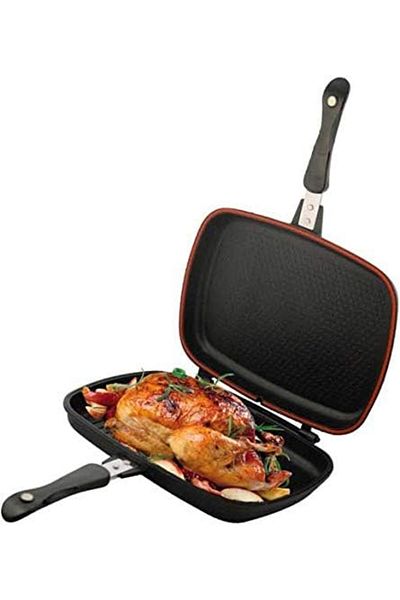 Dessini 32CM Two-Sided Double Grill Non-stick Pressure Pan, Black