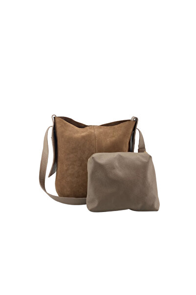 Hobby 26013s Hakiki Süet Deri Kadın Omuz Çantası