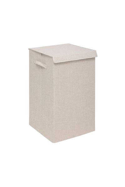 5five Simple Smart Concrete Laundry Basket Cream, polyester, 37 x 36.5 x H 60 cm, 74 liters, 2 compartments