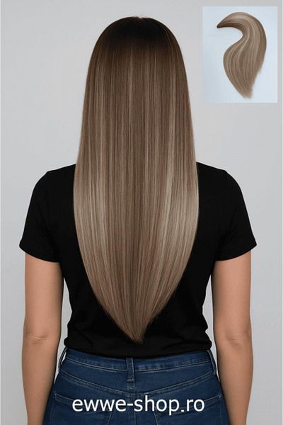 EWWE Extensii Cu Nanoring Par Remy 60Cm Balayage Satin/Blonde Gri