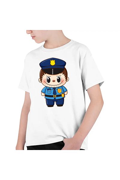 OEM Labubu Policeman Kids Boys T-Shirt