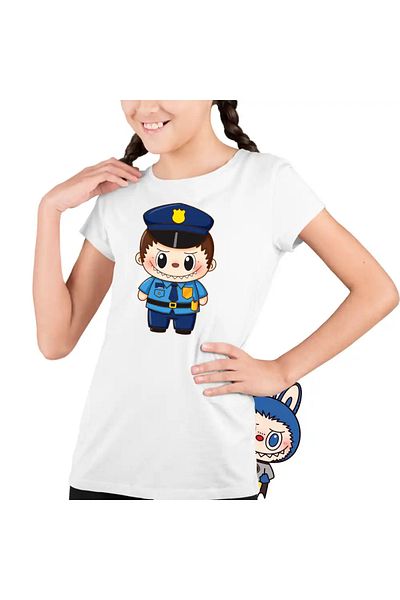 OEM Labubu Policeman Kids Girls T-Shirt
