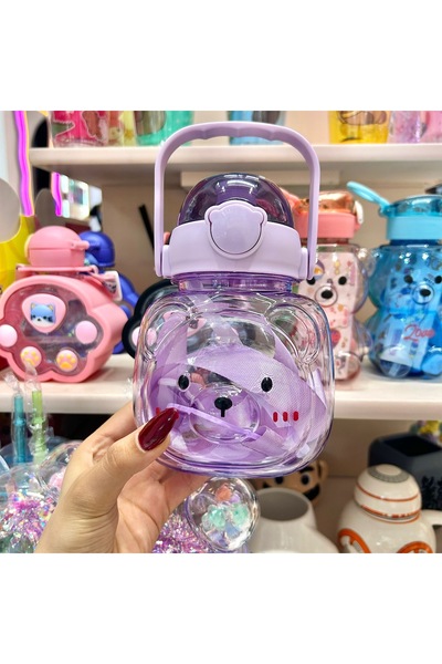Wisevelya Light Purple Teddy Bear Water Bottle
