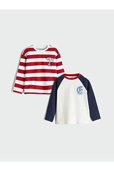 LC Waikiki Two Mt Shop Quality Lcw Kids Ecru Combed Cotton Striped Standard &...