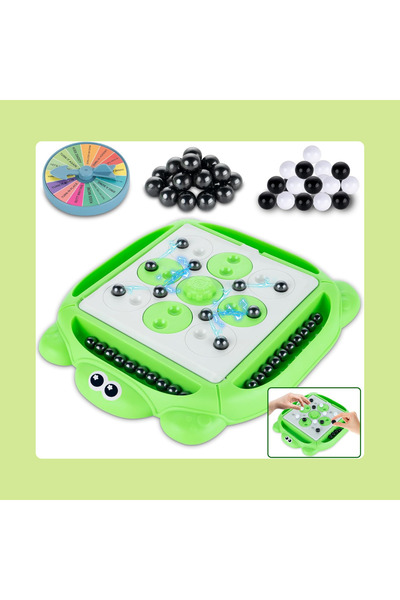 AZ PRODUCTS Joc de societate 2-în-1 cu bile, tablă rotativă în formă de broscuță