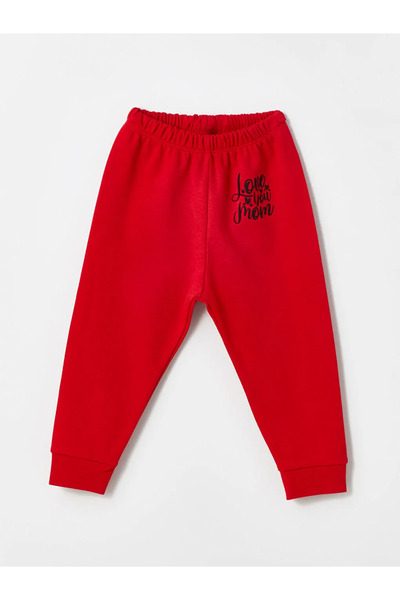 LC Waikiki Luggi Babyred Elastic Waist Baby Girl Pajama Bottom 2-Piece