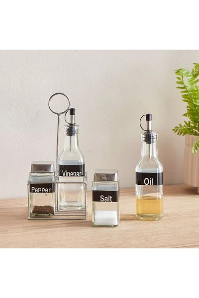 Home Box Essential 5-Piece Glass Cruet Set