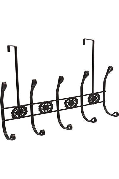 Aux Over the Door Hanger from - 10 Hooks for Towels, Clothes, Hats, Bags - Black