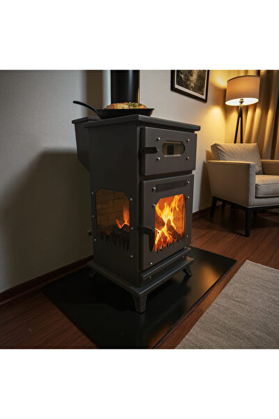 Her ŞÖMİNE TİPİ BÜYÜK BOY FIRINLI PELET SOBA