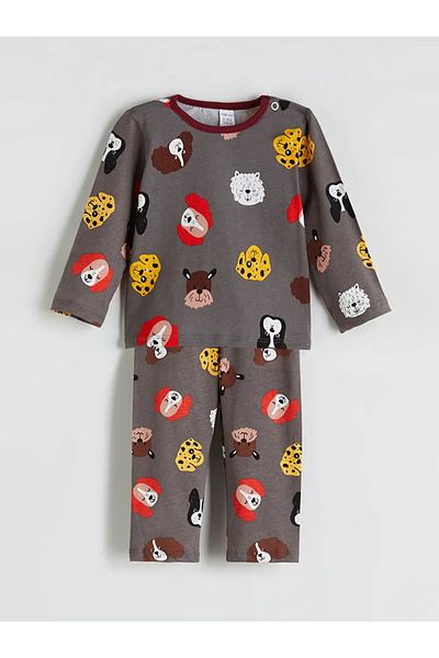 LC Waikiki مجموعة بيجامات للأولاد LCW KidsGri مطبوع