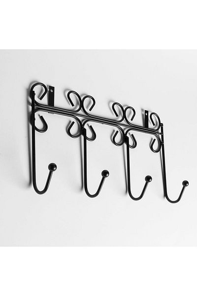 mastergold Wall Hook with Decorations | Coat and Clothes Hanger with Hooks | Heavy-Duty Aluminum Organizer for