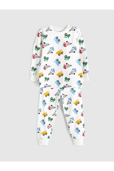 LC Waikiki Lcw Kidsekru Printed Boys' Pajama Set