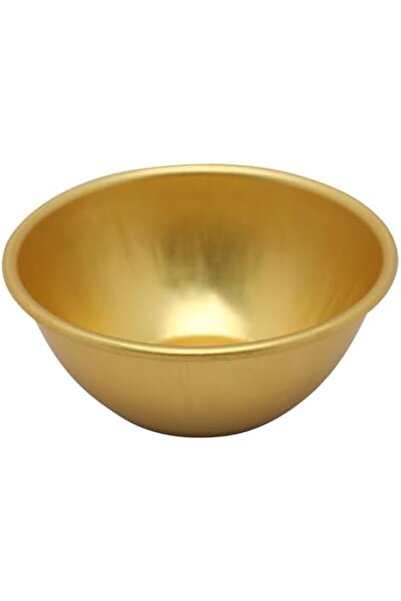 cc bin shihon Golden Aluminum Dessert Bowls - Set of 2 (9 cm) | Suitable for Desserts, Creme Caramel, Pudding, Cre