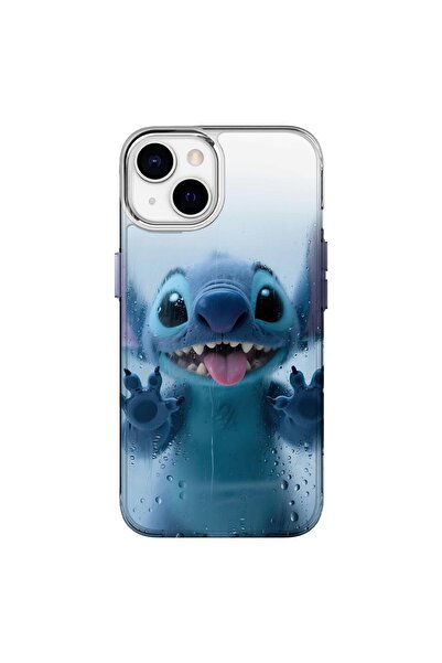 Turkuaz IPHONE 13 UYUMLU ÖZEL STİTCH TASARIMLI LÜKS SİLİKON KILIF