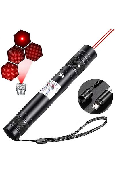 Generic High Power Red Laser Pointer Pen, Tactical Rechargeable Pointer, Interactive Cat Laser Toy with USB
