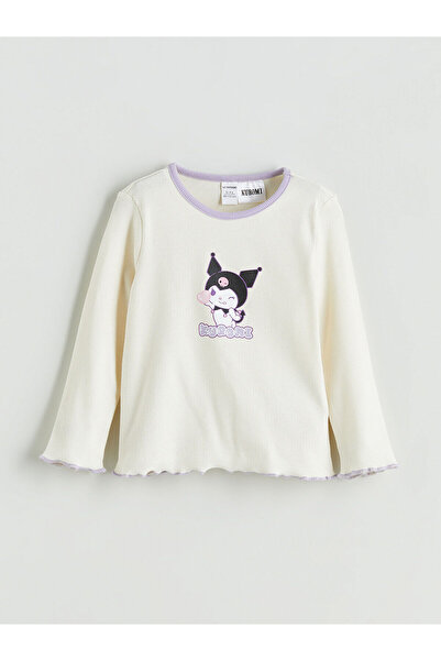 LC Waikiki تيشيرت LCW Kids Ecru بياقة دراجة Kuromi مطبوع للفتيات