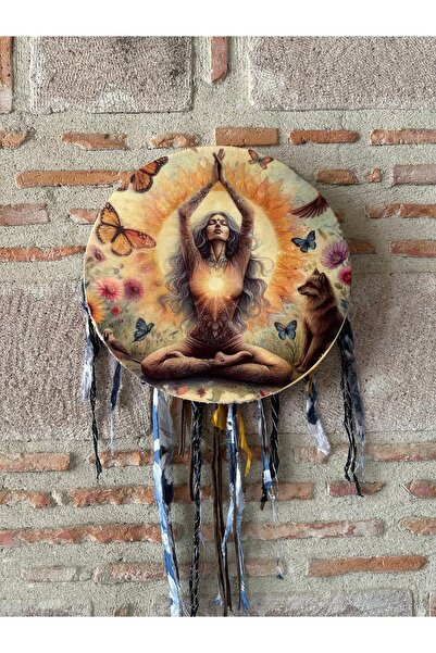 şaman dünyası Şaman davulu (37cm)kam davulu tokmağı ve kılıfı ile birlikte