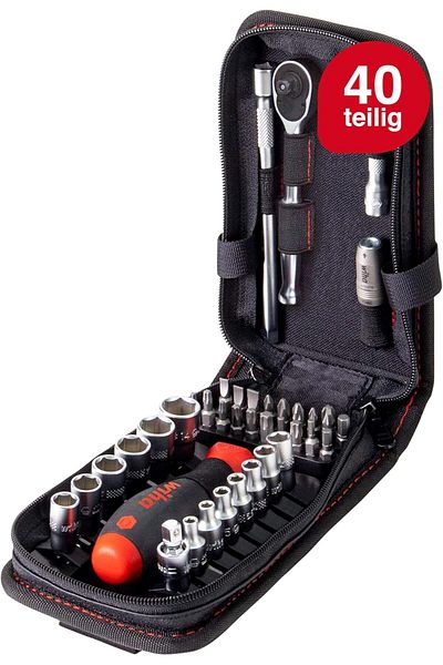 wiha Toolkit 44684 - 41-piece 1/4 Inch Set with Practical Belt Bag