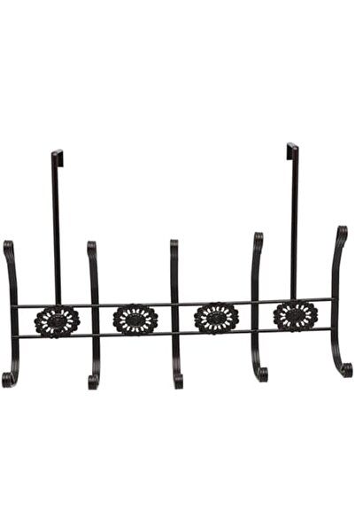 Aux Over the Door Hanger from - 10 Hooks for Towels, Clothes, Hats, Bags - Black