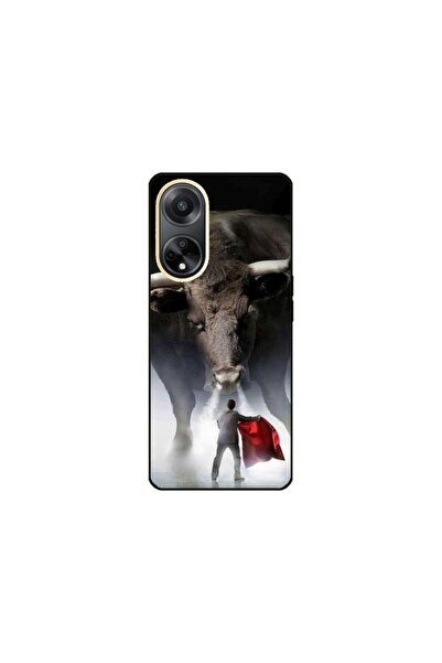 Atlas Husa personalizata si Folie de Silicon OPPO A17, Bull, multicolor, S1D1...