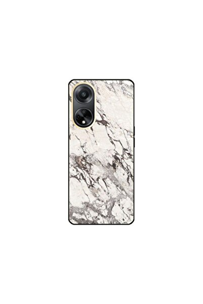 Atlas Husa personalizata si Folie de Silicon OPPO A58, White Marble, multicolor, S1D1M0325