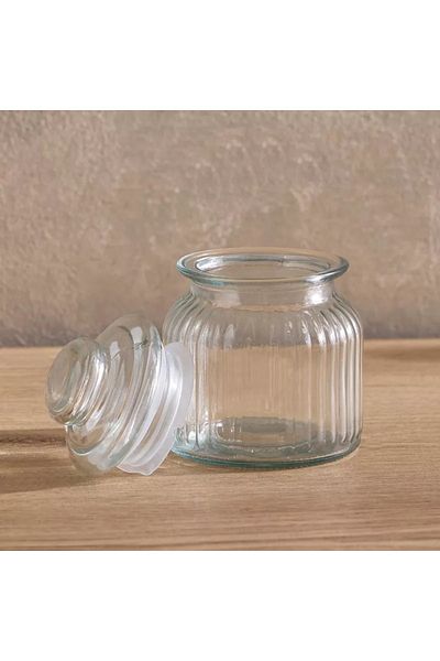 Home Box Essential Glass Ribbed Jar - 500 ml