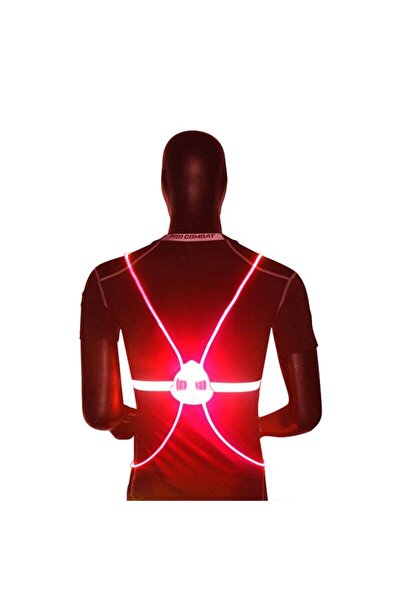SSMEDIA Safety LED Vest, Reflective, Red, Universal Size