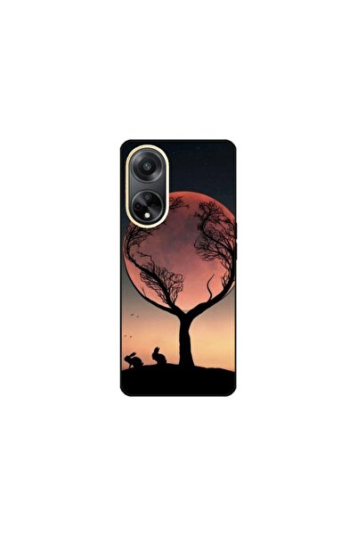 Atlas Husa personalizata si Folie de Silicon pentru OPPO A58, Moon Tree, S1D1...