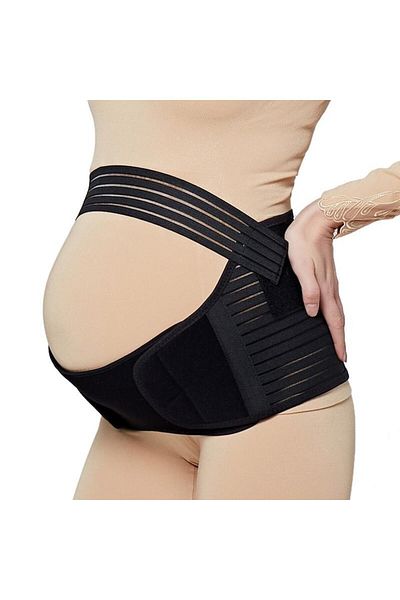 OEM Elastic Maternity Belt, with 3 Levels of Support for Pregnant Women, Black, Size XL