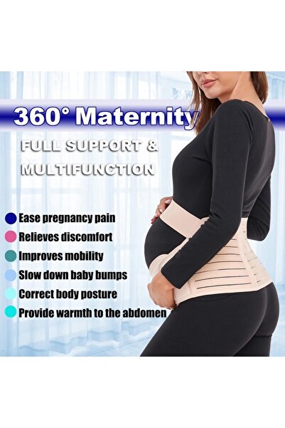 OEM Centura Maternala pentru Gravide, Premium, Suport vertical lombar 360°, Marimea XL, Talie 88-128 cm