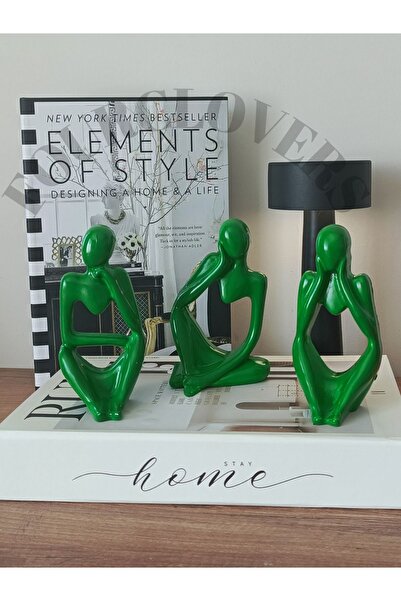 3’lü Dekoratif Biblo Seti – Modern Soyut Düşünür Figürler Ev Ofis Aksesuarı (Renk Seçenekli)